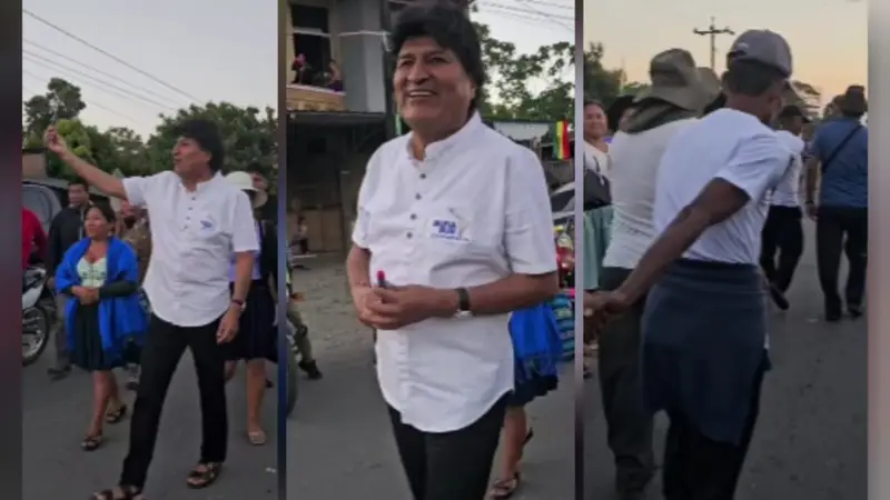 NOTICIA: Evo Morales llega a Villa 14 de Septiembre con marcador en mano y fuerte resguardo para emitir su voto Evo Morales llega a Villa 14 de Septiembre con marcador en mano y fuerte resguardo para emitir su voto