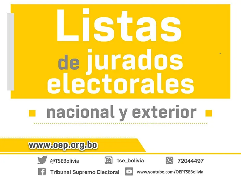 NOTICIA: Ver la lista de jurados electorales de los 9 departamentos de Bolivia elecciones 2025 Ver la lista de jurados electorales de los 9 departamentos de Bolivia elecciones 2025